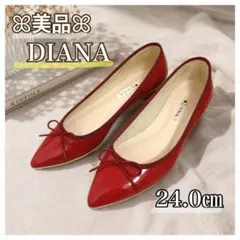 ꕤ美品ꕤDIANA フラットパンプス 24cmエナメル ポインテッドトゥ