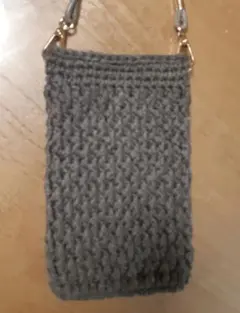 スマホショルダーバッグ ① ハンドメイド かぎ針編み ブラウン
