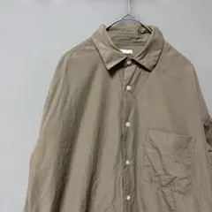 【シミあり】GU ブロードオーバーサイズシャツ(Ｓ)ブラウン無地コットン100%