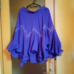 社交ダンス★紫スカート★L相当★その他イベントなどにも★ちょい難あり★中古美品