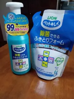 LION ペットキレイ 除菌できるふきとりフォーム 本体＋詰替のサムネイル