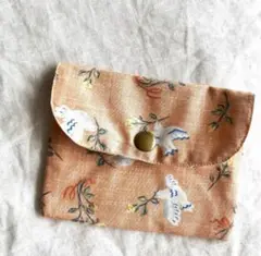 ハンドメイド フラップ ポーチ オレンジ ꕤ プラスナップ ティッシュ