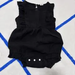 SHEIN 黒 フリル ロンパース 80 ブラック 法事