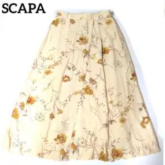 SCAPA of Scotland　花柄　フレア　ラップスカート クリーム　38のサムネイル
