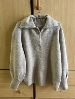 ダブルハーフジップアップニット