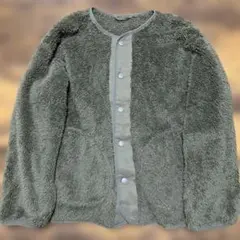 ジーユー　GU ボア　アウター　子供服　キッズ　オリーブ　緑　グリーン　150