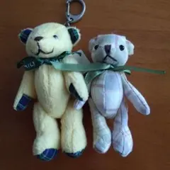 くまさんの布製ぬいぐるみキーホルダー2点