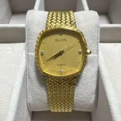 【週末限定価格！】ELGIN エルジン FK-266 天然ダイヤ入り 腕時計のサムネイル