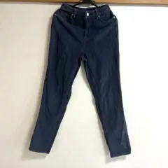 ダークブルー コーデュロイ スリムフィットパンツ