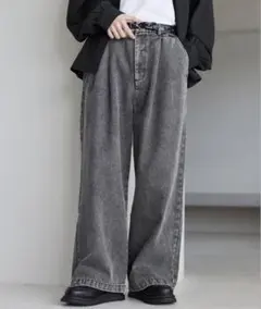 【ETELIO】 2タックワイドバギー12オンスデニムパンツ