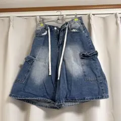インディゴブルー デニムショートパンツ