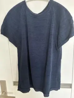 IENA 半袖ニット ネイビー バックタック