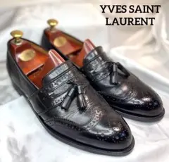 極美品YVES SAINT LAURENT タッセルローファー　25.5 黒　本