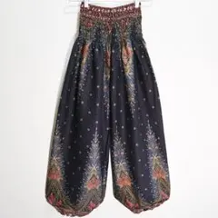 新品】アラジン タイパンツ 男女兼用 【シャーリング】05ブラック C763