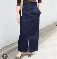 IENA ボタンデニムフライタイトスカート 40