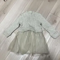 90cm グレー 長袖 チュニックワンピース