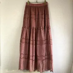LUGIVA レース ティアードスカート ダスティカラーのサムネイル