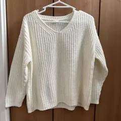 earth music&ecology アイボリー Vネックニット