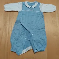 【美品】ファミリア犬の刺繍付きツーウェイ・ドレスオール