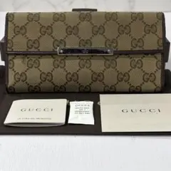 GUCCI GGキャンバス ブラウン レディース 長財布 8131 - メルカリ