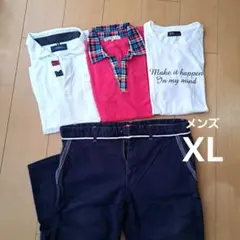 男士 XL T恤 Polo衫 褲子 四件套裝 夏季