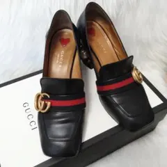 稀少✨️グッチ GGマーモント シェリーライン パンプス チャンキーヒール