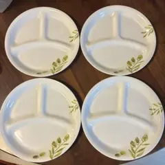 美品】CORELLE リーフ柄3つ仕切り皿 3枚セット - メルカリ