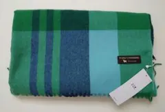 23区 　カシミヤストール　ブルー×グリーン