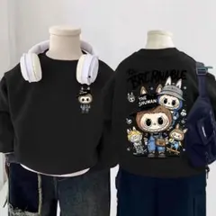 1点のみ！ラブブ　キャラクター ブラック トレーナー 110