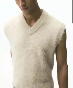 H&M ルーズフィット フラッフィープルオーバーベスト