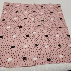 白、黒猫模様インド綿