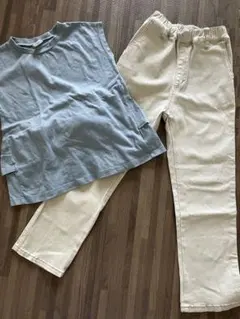 120-130 ブランシェス長ズボンとデビロックノースリーブTシャツ　セットのサムネイル