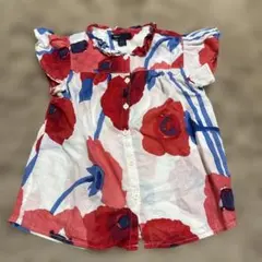 GapKids 花柄 フリル袖　ブラウス 120cmのサムネイル