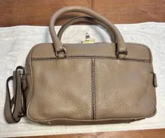 maxmara マックスマーラ　ベージュ レザー ハンドバッグ　ストラップ付きのサムネイル