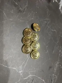 金色のコイン型ボタン8個セット