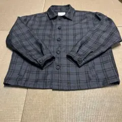 THE SHOP TK チェック柄オーバーサイズジャケット Mターコイズブルー