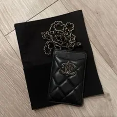 CHANEL ブラック レザー カードケース　レア