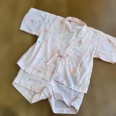 ミキハウス　ファースト　ベビー甚平　コットン100 女の子　70-80