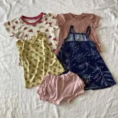 女の子　90〜95㎝　ベビー服 Tシャツ・ショートパンツ５点セット　おまとめ売り