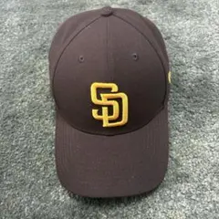 【美品】調節可能 New Era SDロゴ ベースボールキャップ ブラウン