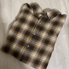 しまむら　CLOSSHI チェックネルシャツ　ブラウン　メンズ LLサイズ