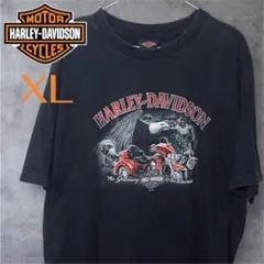ハーレーダビッドソン フェード Tシャツ 黒 2017年製 オーバーサイズ 