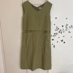 リネン ノースリーブワンピース オリーブグリーン　アーバンリサーチ