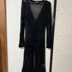 CLUB CLUB CLUB. ブラックメッシュロングカーディガン