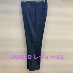 ユニクロ スマートアンクルパンツ L グレー 格子柄 2WAYストレッチ女性