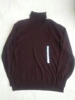 GU　ジーユー レーヨンタートルネックニット エンジ XXL