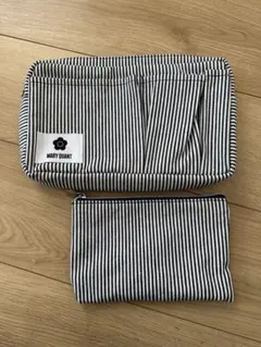 MARY QUANT ストライプポーチ　大小セット