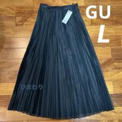 No.5061 GU ジーユー オーガンジー プリーツ スカート ブラック L