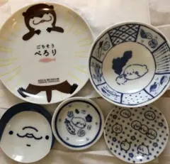八景島　しろたん　皿　5点セット　皿　小鉢　豆皿のサムネイル