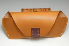 にこにこママ様専用　レザークラフト　ハンドメイド　牛ヌメ革　メガネケース